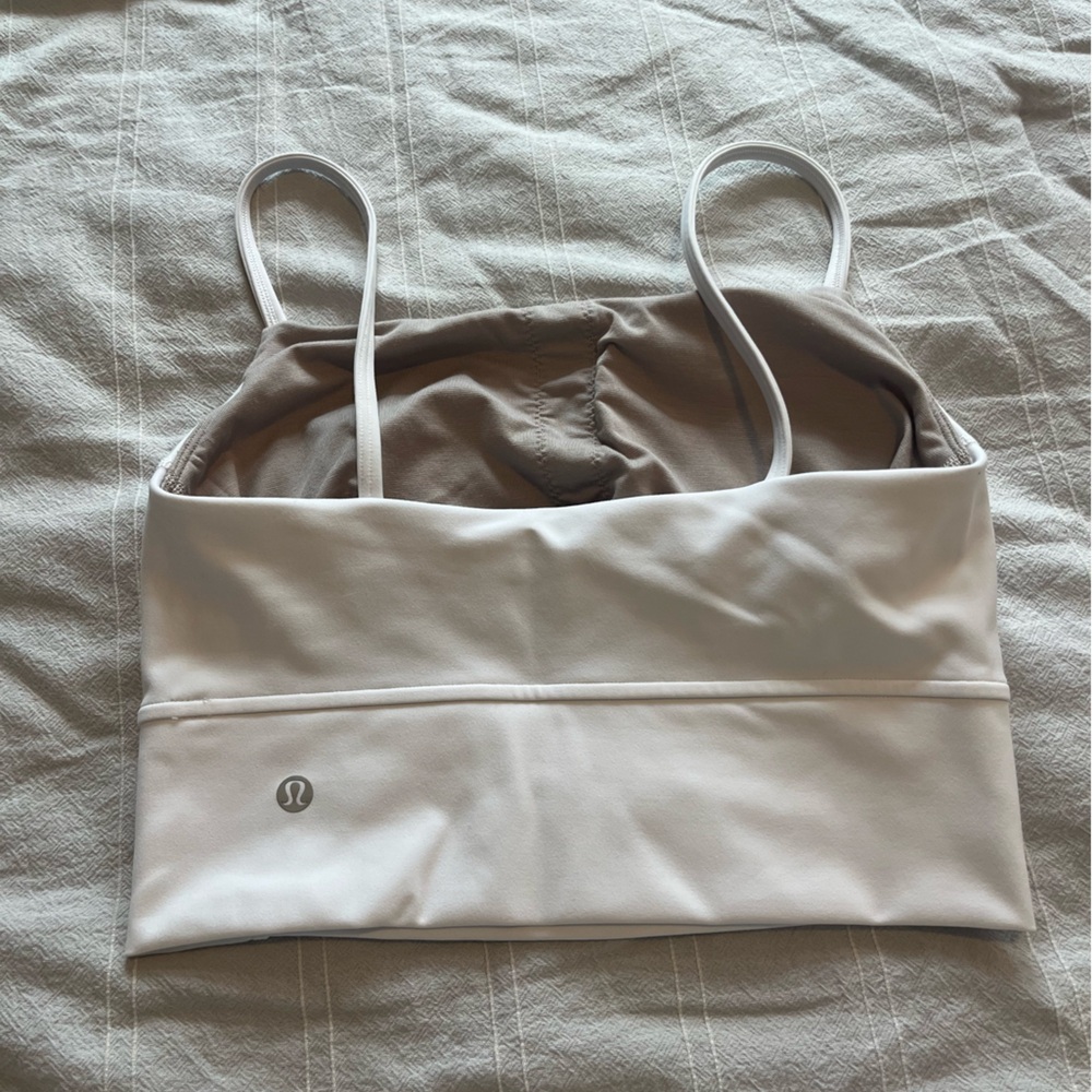 Lululemon White Cropped Workout Tank Top